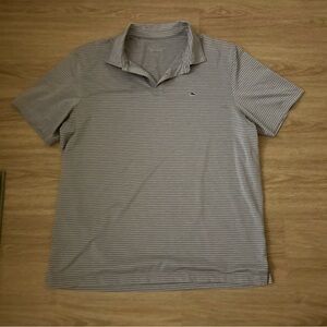 Vineyard Vines Gray Striped Polo Shirt